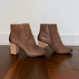 {Vionic} brown leather booties